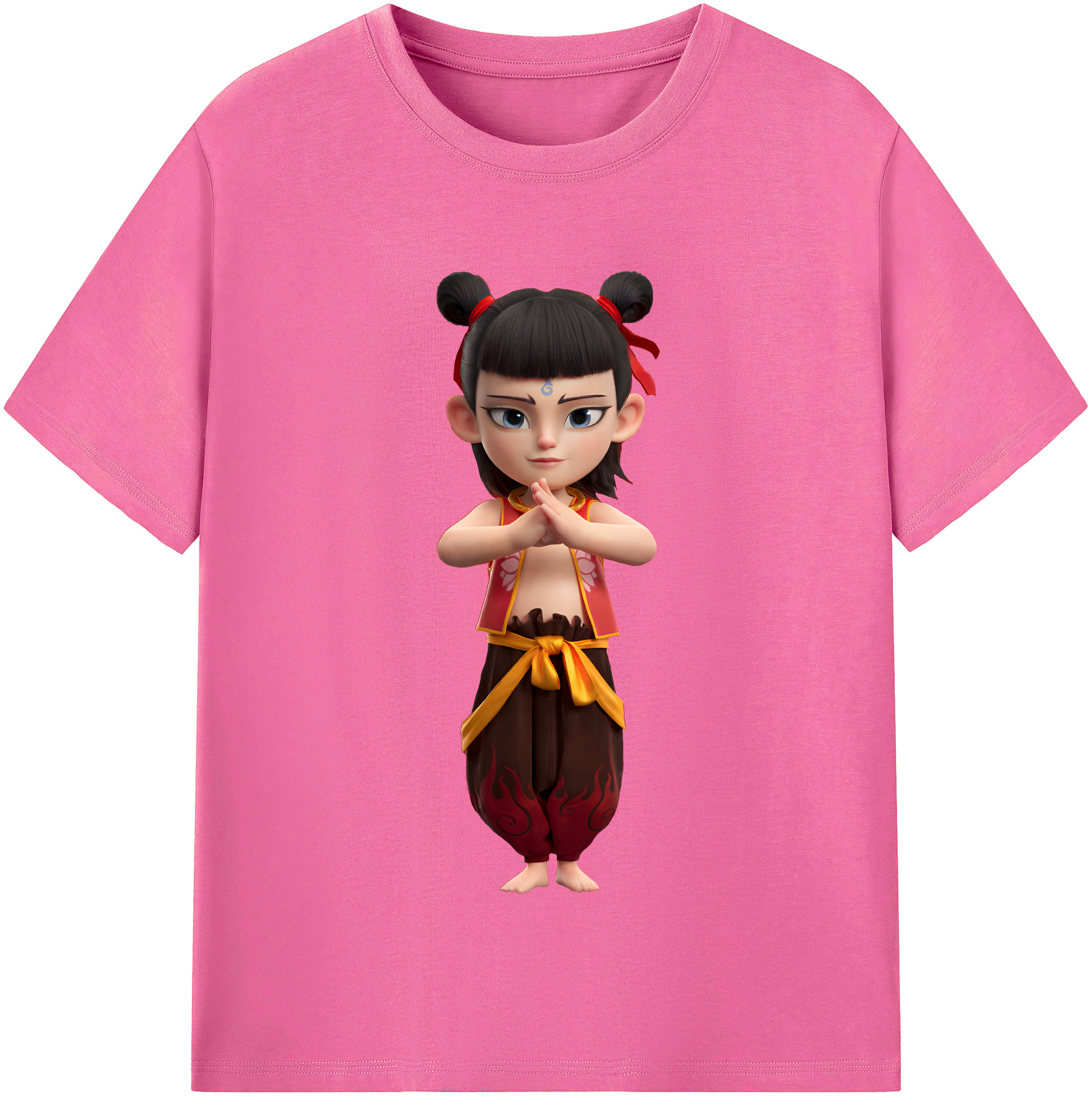 （画像用） Ne Zha 2 ナタ 魔童の大暴れ レディースカジュアルプリントTシャツ（綿100％）